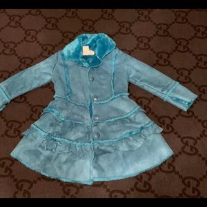 Wideon faux fur little girls coat sz 5 boutique